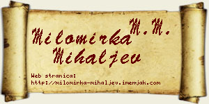 Milomirka Mihaljev vizit kartica